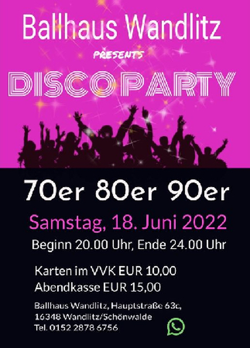 Discoparty im Ballhaus, Berlin-Buch